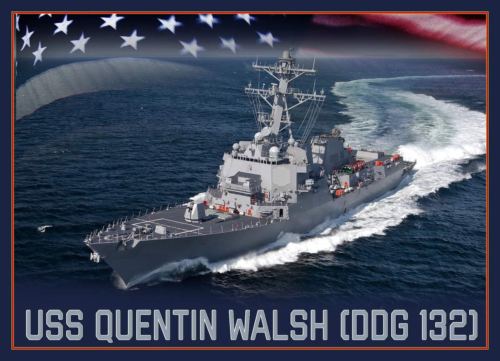 Quentin Walsh (DDG 132). (U.S. Navy photo illustration by Mass Communication Specialist 1st Class Paul L. Archer/Released)