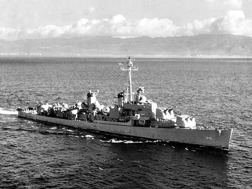 The U.S. Navy destroyer USS Fred T. Berry (DD-858) underway on 15 February 1947.