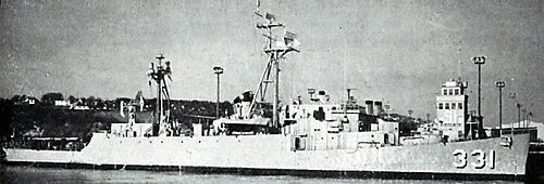 USS Koiner (DER-331) circa 1956 (U.S. Navy Photo from "Jane's Fighting Ships, 1956 - 57")
