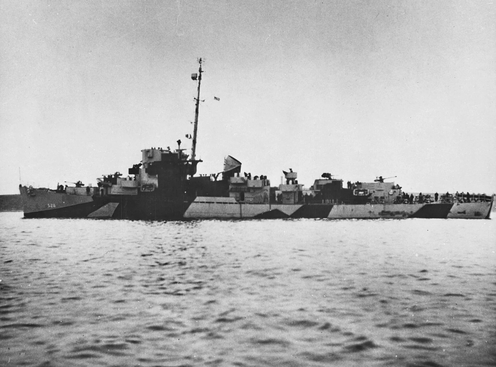 The U.S. Navy destroyer escort USS John J. Powers (DE-528) underway, circa in 1944.