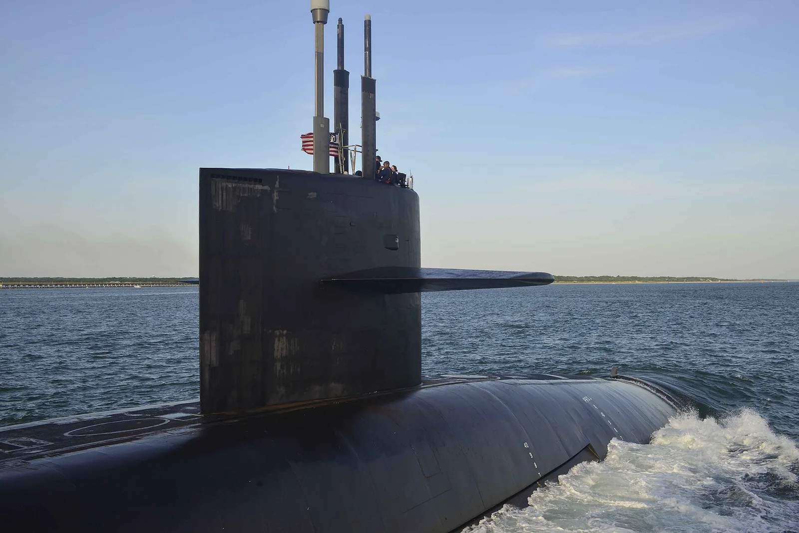 The ballistic missile submarine USS Wyoming (SSBN 742) returns to Naval Submarine Base Kings Bay in Georgia June 28, 2014, following routine operations.