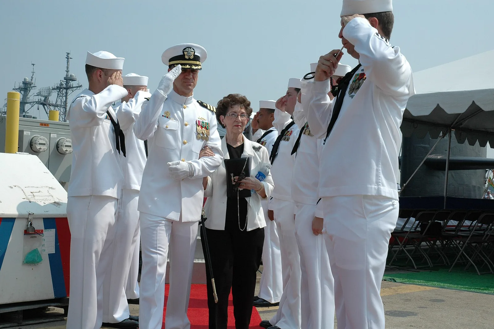 USS Hyman G. Rickover (SSN 709) after taking command of the ship from Cmdr. Kenneth L. Gray. Hyman G. Rickover is a Los Angeles-class fast attack submarine named after the father o...