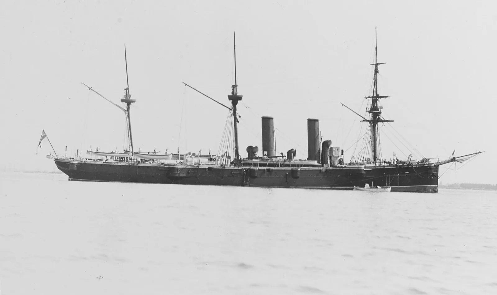 Leander class which served with the Royal Navy. She was built by Napier in Glasgow, being laid down in 1880, launched in 1883 and completed in 1886. "The Phaeton has been tried in the Solent.