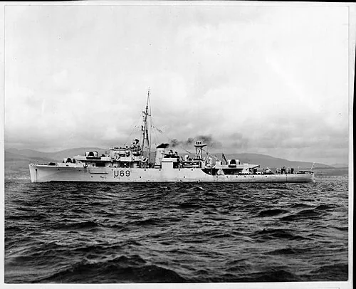 HMS Redpole At anchor.