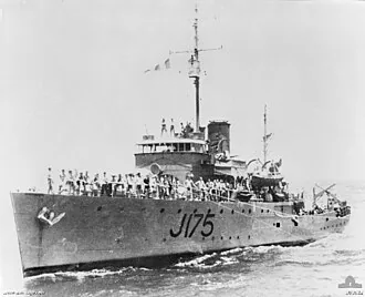 Australian Bathurst class corvette HMAS Cessnock .