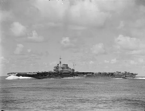 British Warships of the Second World War The aircraft carrier HMS ILLUSTRIOUS underway.